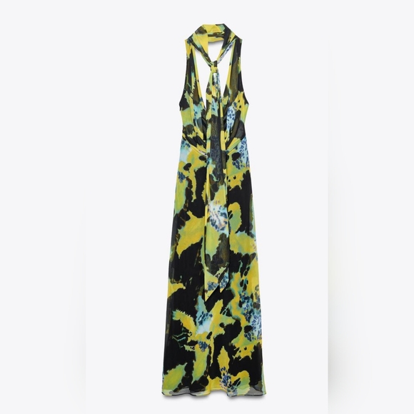 Zara floral printed long dress size M - Picture 7 of 8